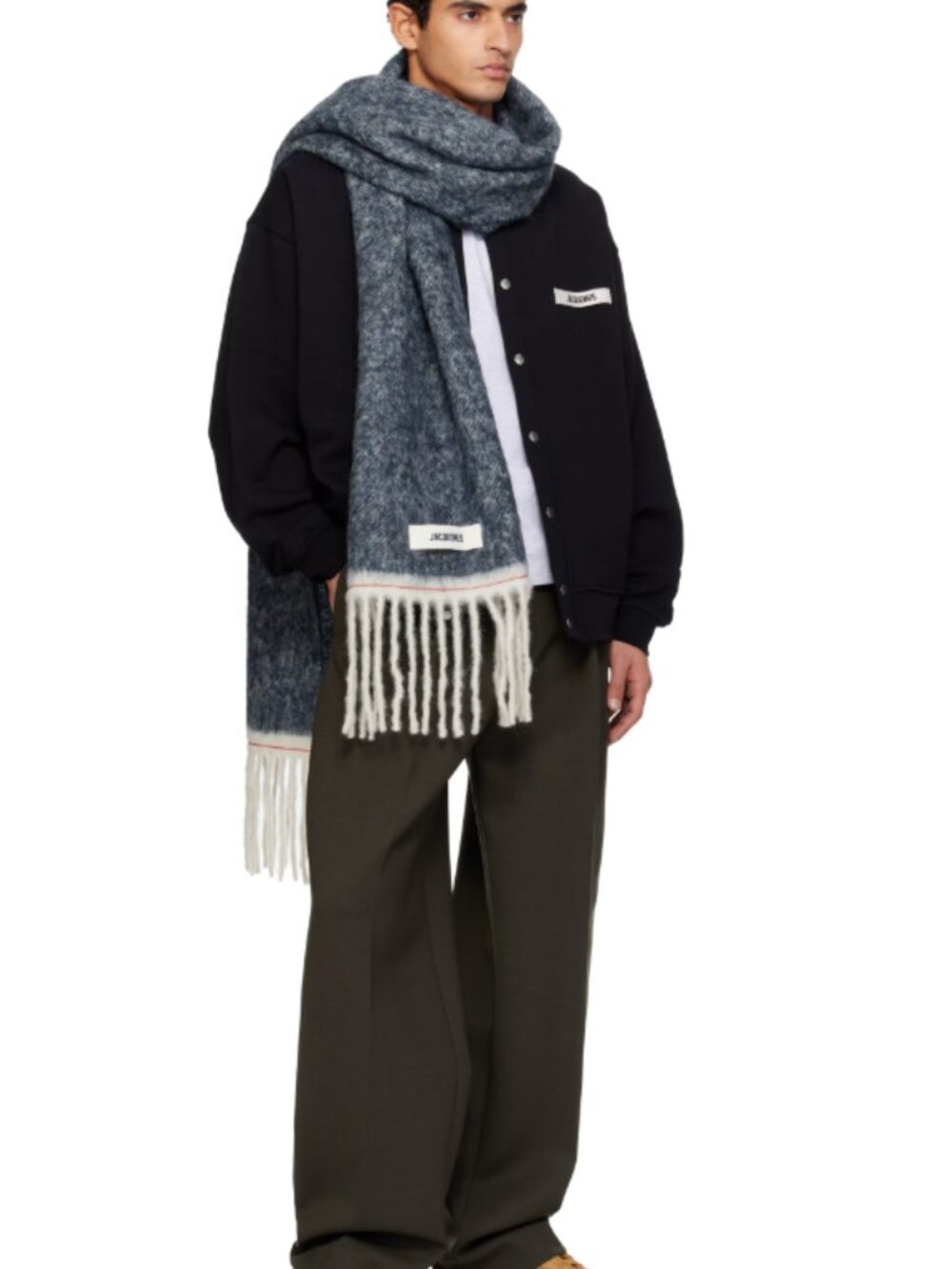 BNWT AW25 JACQUEMUS L ECHARPE CARRO BRUSHED SCARVES NAVY